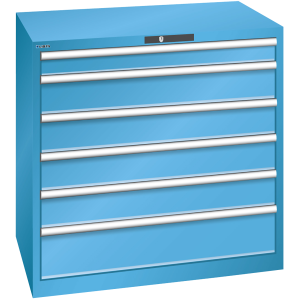 Verktygshurts A 54X36e 1000 10 Lådor Blå Ral5012 Nyck.L.