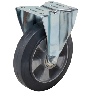 Fasthjul med Fästplatta Svart Elastiskt Gummi 100X40mm 180Kg