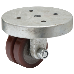 Länkhjul Lågbyggande med Fästplatta Pu-Bana 2X50x14mm 160Kg