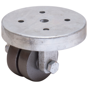 Länkhjul Lågbyggande med Fästplatta Stålhjul 2X50x14mm 160Kg