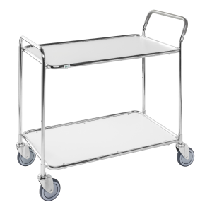 Bordsvagn Grå 2 Hyllor med 4 Länkhjul 1020X555mm