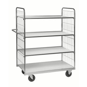 Hyllvagn ESD 4Hyllor M 2 Fasta och 2 Länkhjul L1390xb650mm