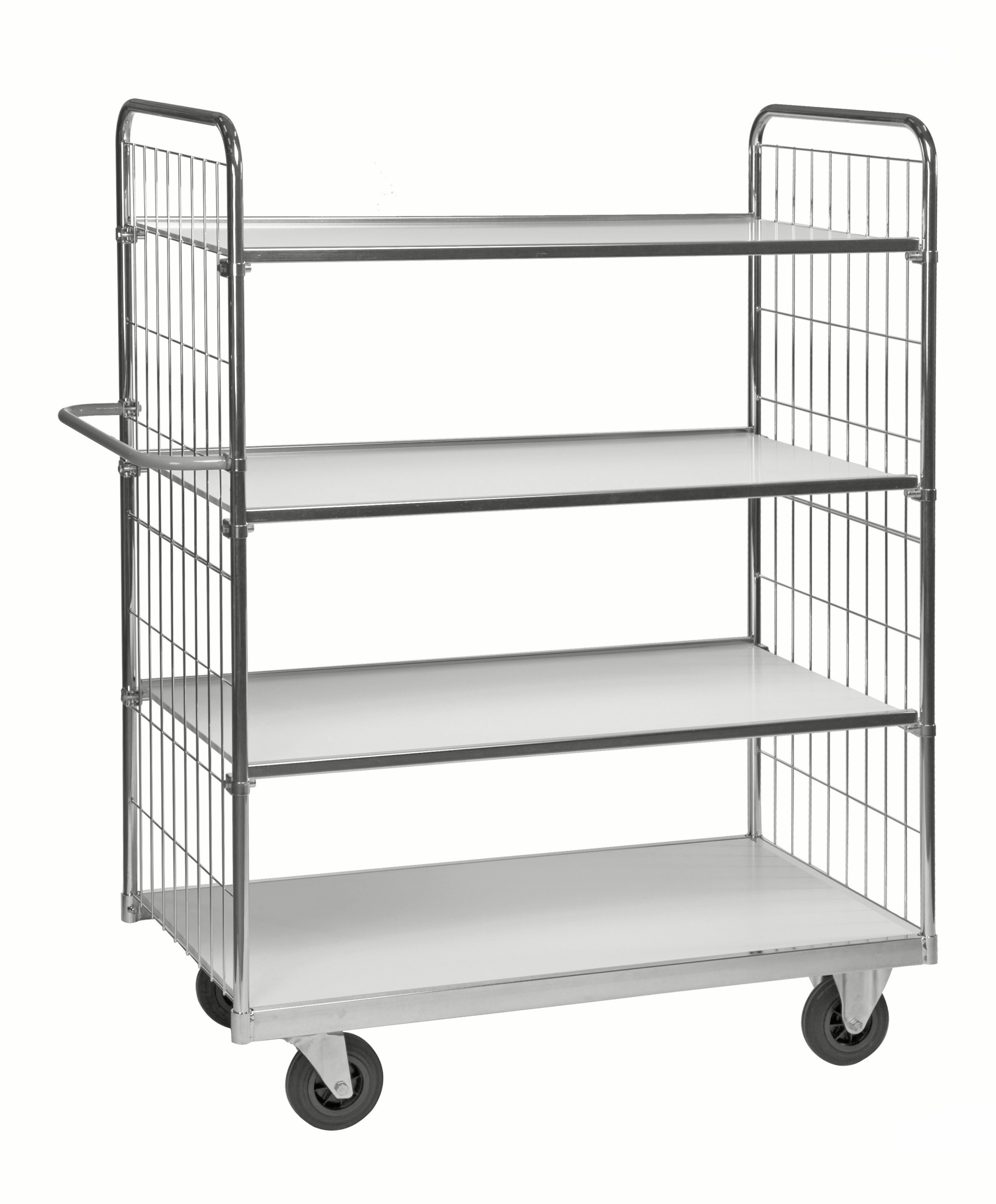 Hyllvagn ESD 4Hyllor M 2 Fasta och 2 Länkhjul L1590xb650mm