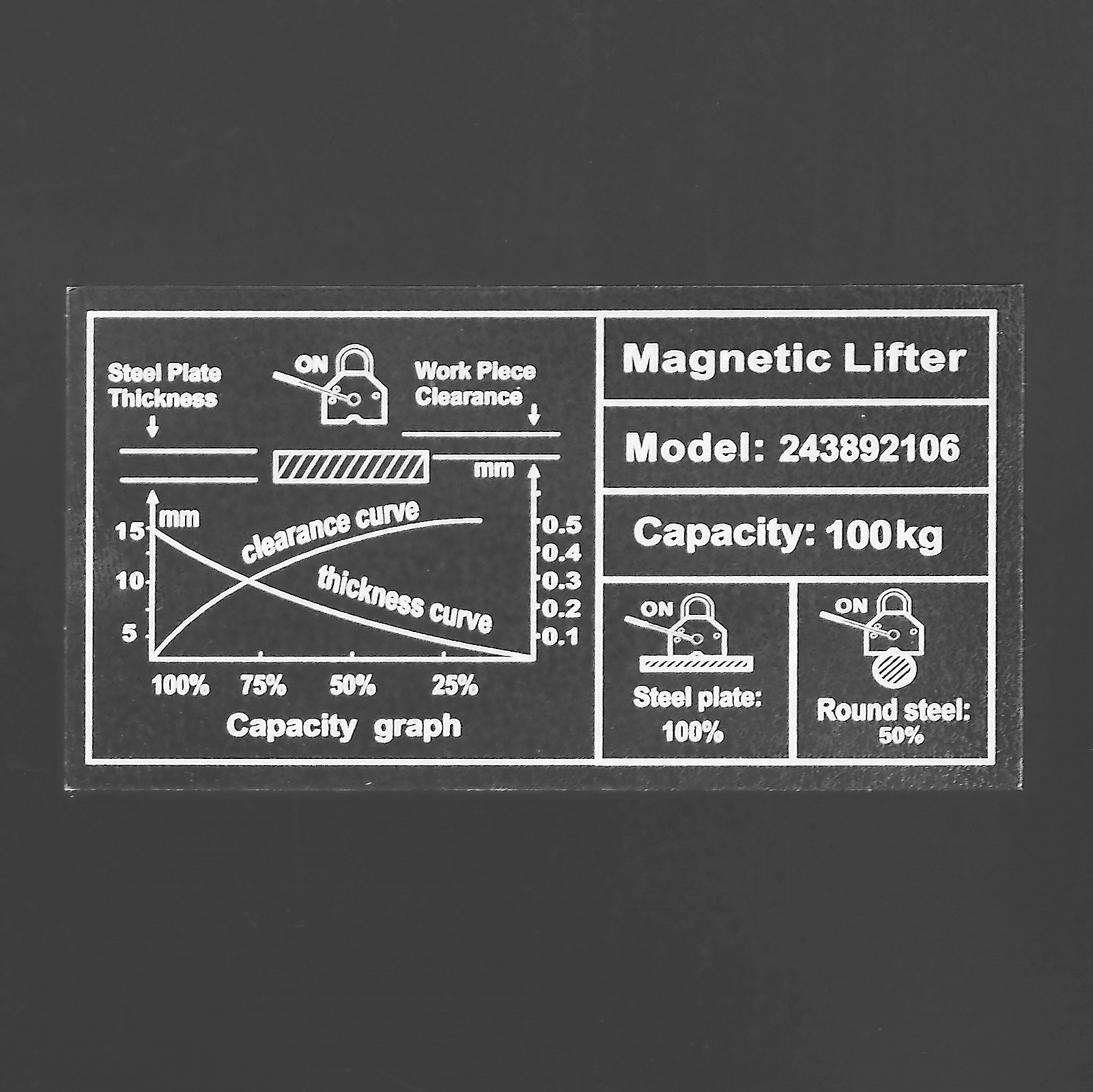 Informationsskylt Lyftmagnet 100Kg