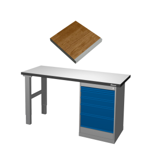 Arbetsbord S 500 K4 Ekparkettskiva, Hurts 5 L. 2000X600x42mm