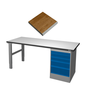 Arbetsbord S 500 K5 Ekparkettskiva, Hurts 5 L. 2000X800x42mm