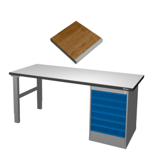 Arbetsbord S 500 K6 Ekparkettskiva, Hurts 6 L. 2000X800x42mm