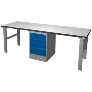 Arbetsbord S 500 K7 Boardskiva och Hurts 5 L. 2500X800x42mm