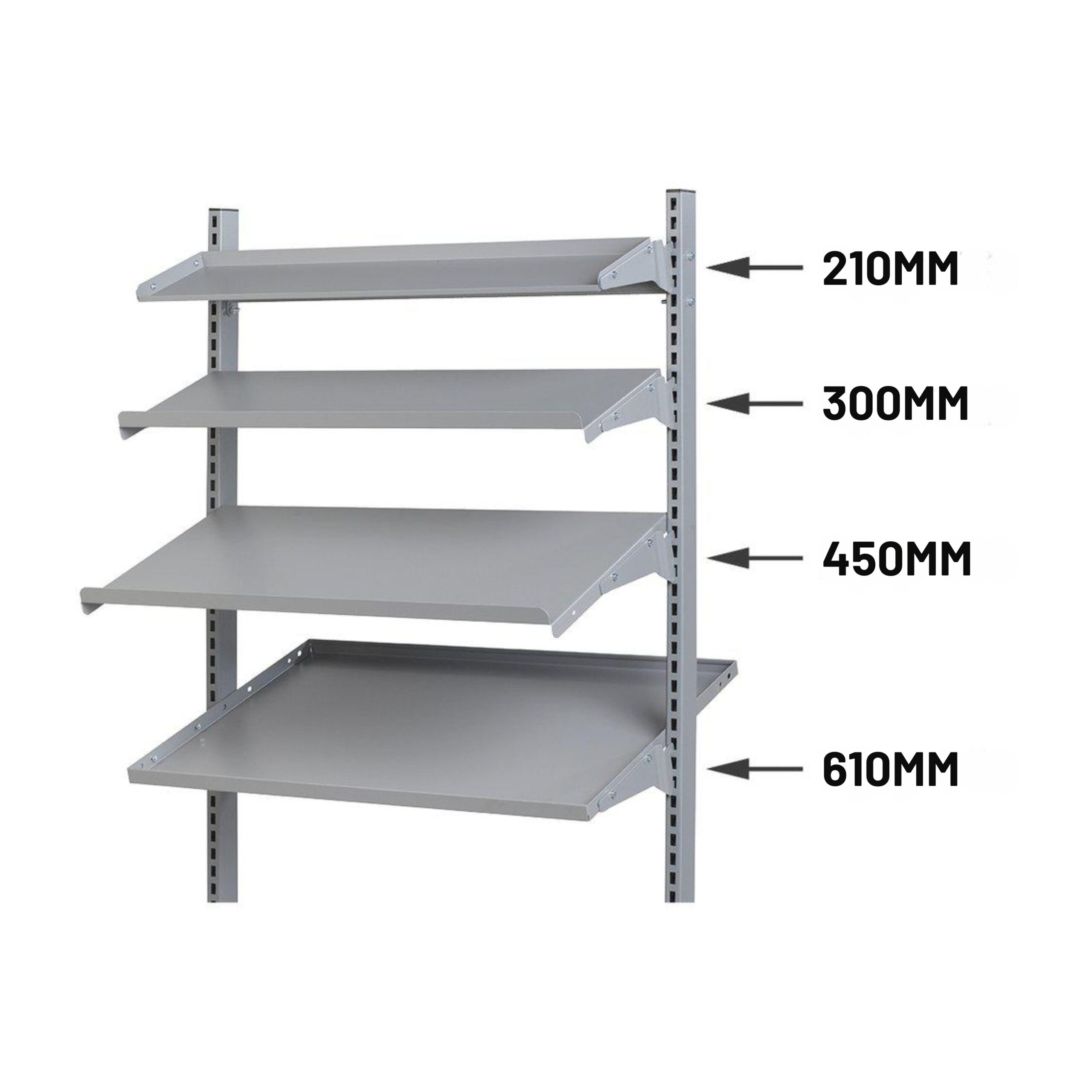 Hyllplan Grå 870X300mm C/C 900 - Bild 2