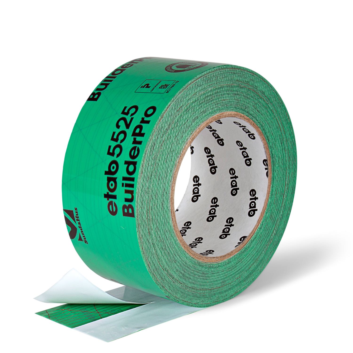 BYGGFOLIETEJP 5525-1 ETAB SPLIT LINER GRÖN 60MMX25M