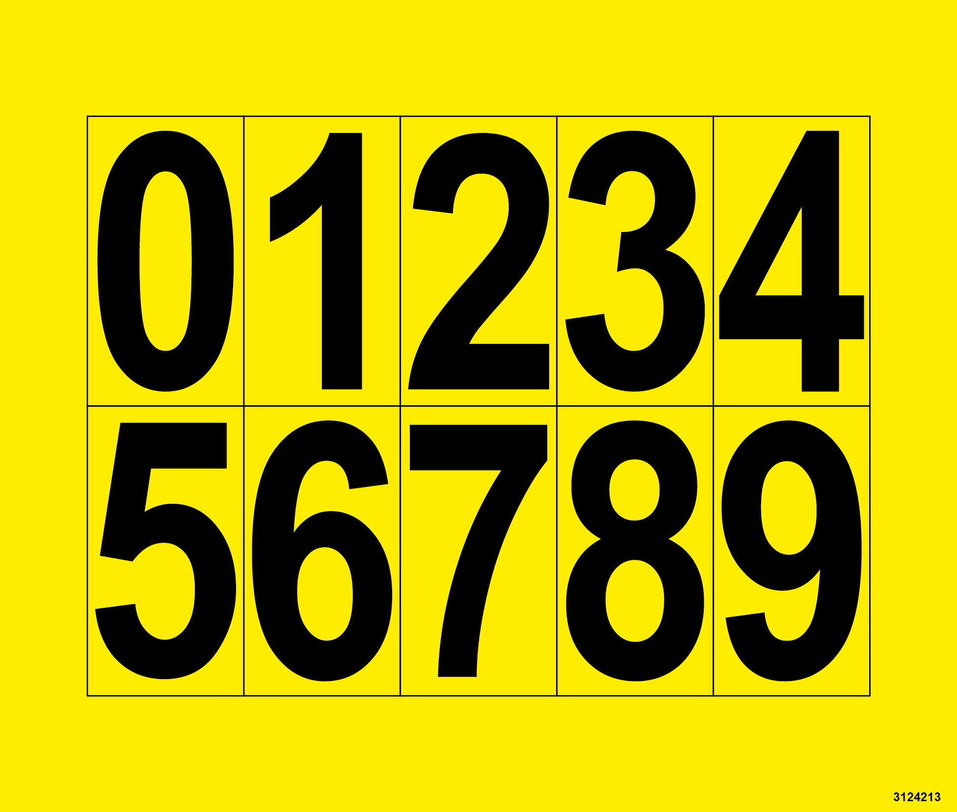 DEKAL UNIGRAPHICS MÄRKNING 45MM SIFFRAN 0-9 27X50MM 10-P