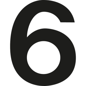 Svart 6 - Bokstäver och siffror - 3x15 mm