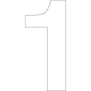 Vit 1 - Bokstäver och siffror - 3x15 mm