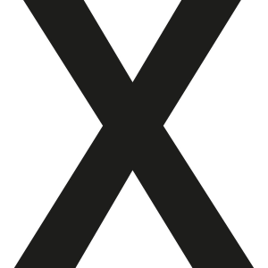 Svart X - Bokstäver och siffror - 52x60 mm