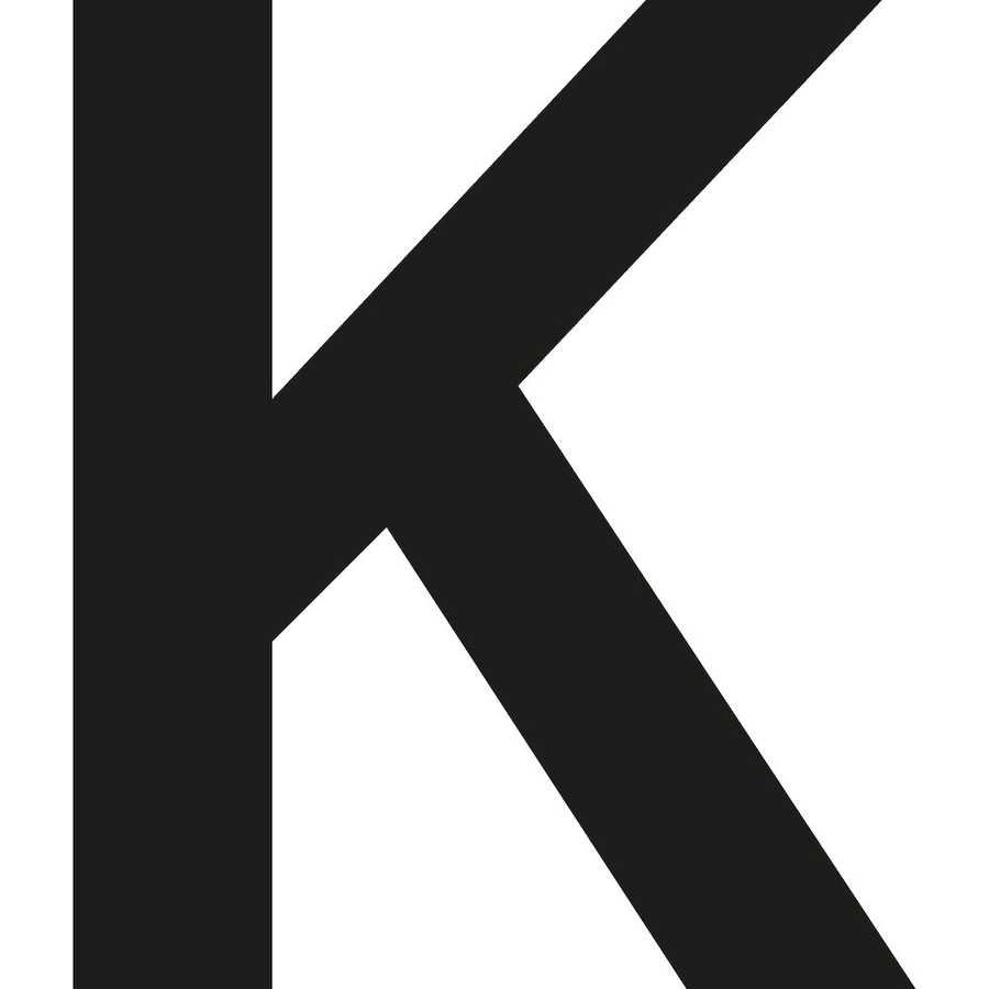 Svart K - Bokstäver och siffror - 76x90 mm