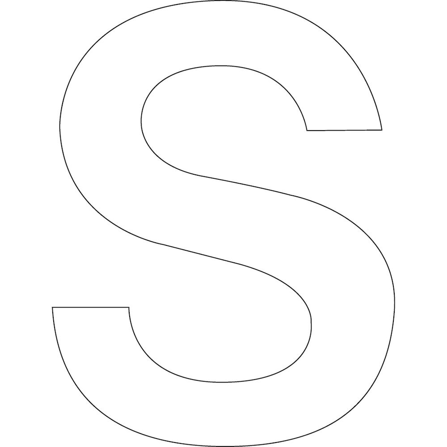 Vit S - Bokstäver och siffror - 74x90 mm