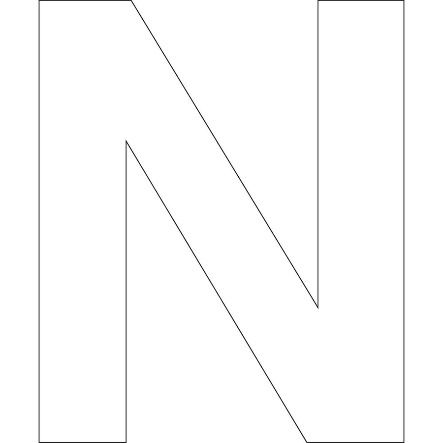 Vit N - Bokstäver och siffror - 99x120 mm