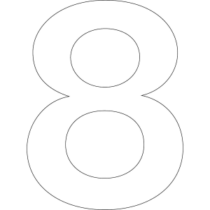 Vit 8 - Bokstäver och siffror - 3x15 mm