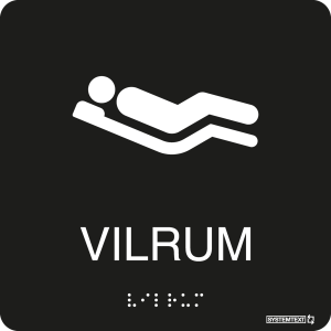 Taktil skylt Vilrum Svart - Skylt - 150x150 mm