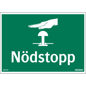 Nödstopp - Skylt - 148x105 mm