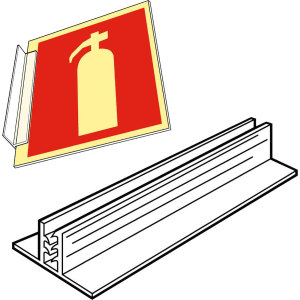 Skyltgrepp för vägg och tak - Väggfäste - 75x14 mm