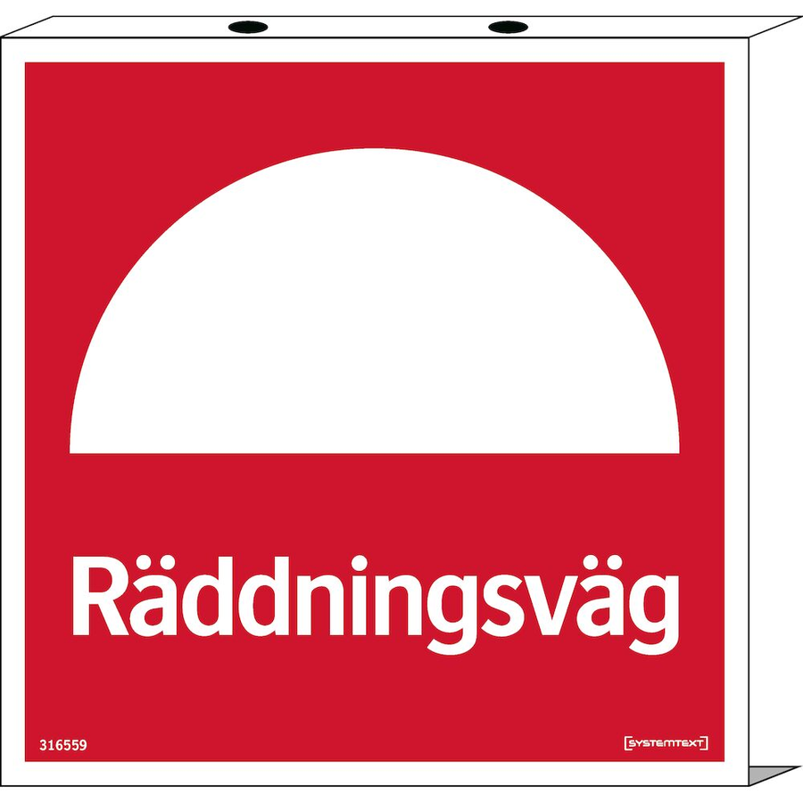 Räddningsväg, kantbockad - Skylt - 250x250 mm