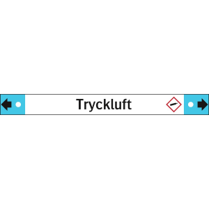 Rörmärkning Tryckluft dubbelpil, 10-pack, PVPrint - Tryckluft - 200x20 mm
