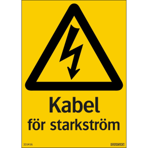 Kabel för starkström - Skylt - 105x148 mm