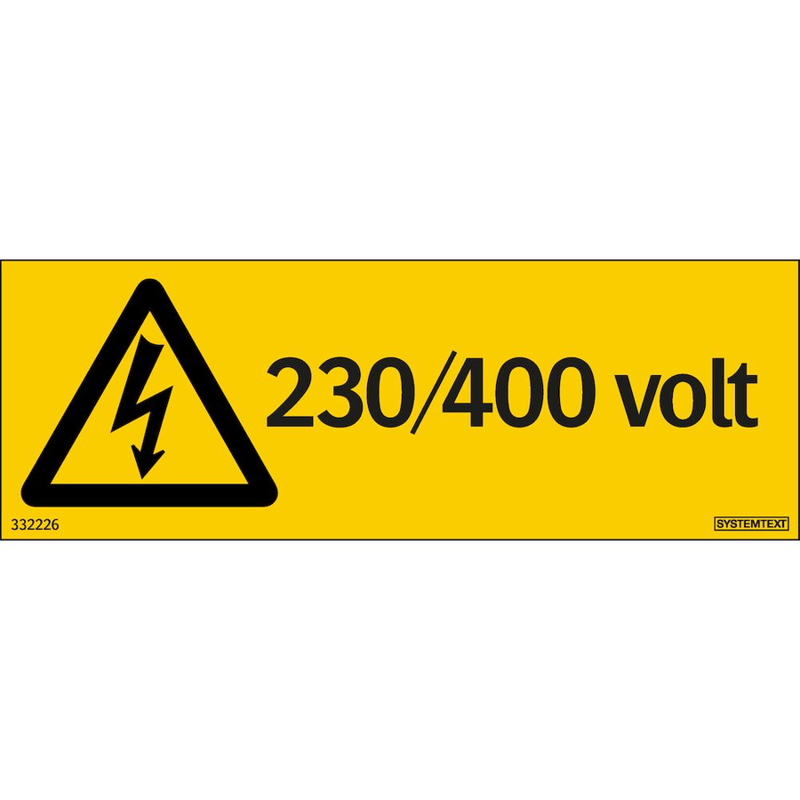 230/400 volt - Skylt - 148x52 mm