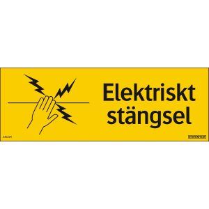 Elstängsel dubbelsidig - Skylt - 297x105 mm