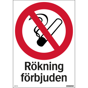 Rökning förbjuden - Skylt - 148x210 mm