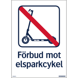 Förbud mot elsparkcyklar - Skylt - 148x210 mm