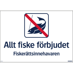 Allt fiske förbjudet - Skylt - 420x297 mm