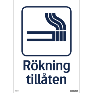 Rökning tillåten - Skylt - 210x297 mm