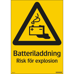 Batteriladdning Risk för explosion - Skylt - 210x297 mm