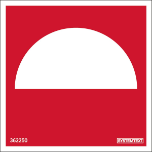 Brandsymbol Halvmåne - Skylt - 80x80 mm