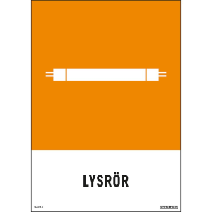 Lysrör - Återvinningsdekaler - 210x297 mm