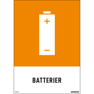 Batterier - Återvinningsdekaler - 210x297 mm