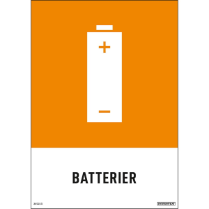 Batterier - Återvinningsdekaler - 148x210 mm