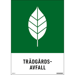 Trädgårdsavfall - Återvinningsdekaler - 210x297 mm