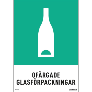 Ofärgade glasförpackningar - Återvinningsdekaler - 148x210 mm