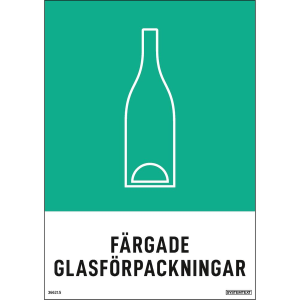 Färgade glasförpackningar - Återvinningsdekaler - 148x210 mm