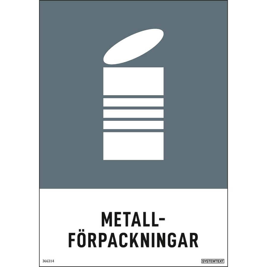 Metallförpackningar - Återvinningsdekaler - 210x297 mm