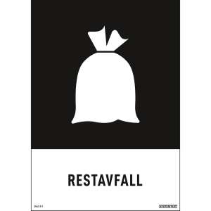 Restavfall - Återvinningsdekaler - 210x297 mm