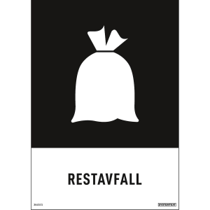 Restavfall - Återvinningsdekaler - 148x210 mm