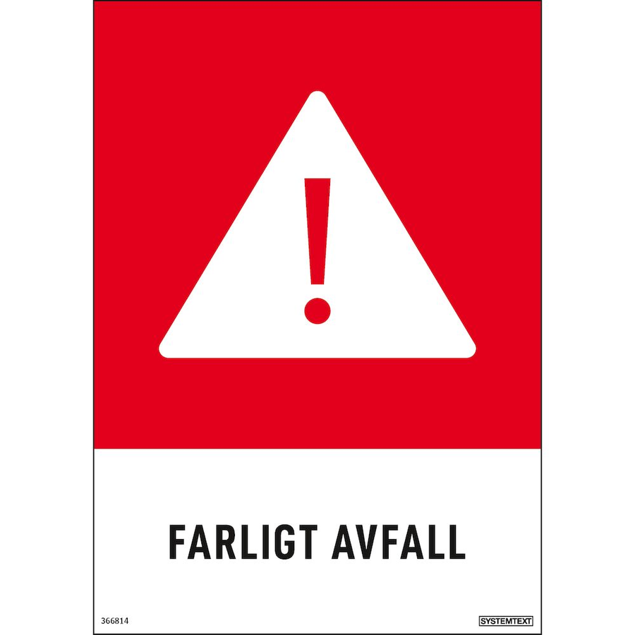 Farligt avfall - Återvinningsdekaler - 210x297 mm