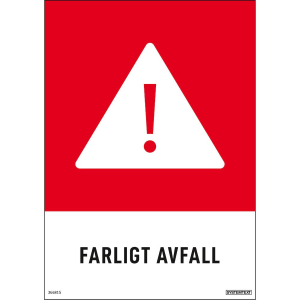 Farligt avfall - Återvinningsdekaler - 148x210 mm