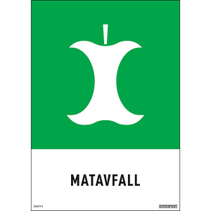 Matavfall - Återvinningsdekaler - 210x297 mm