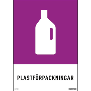 Plastförpackningar - Återvinningsdekaler - 210x297 mm