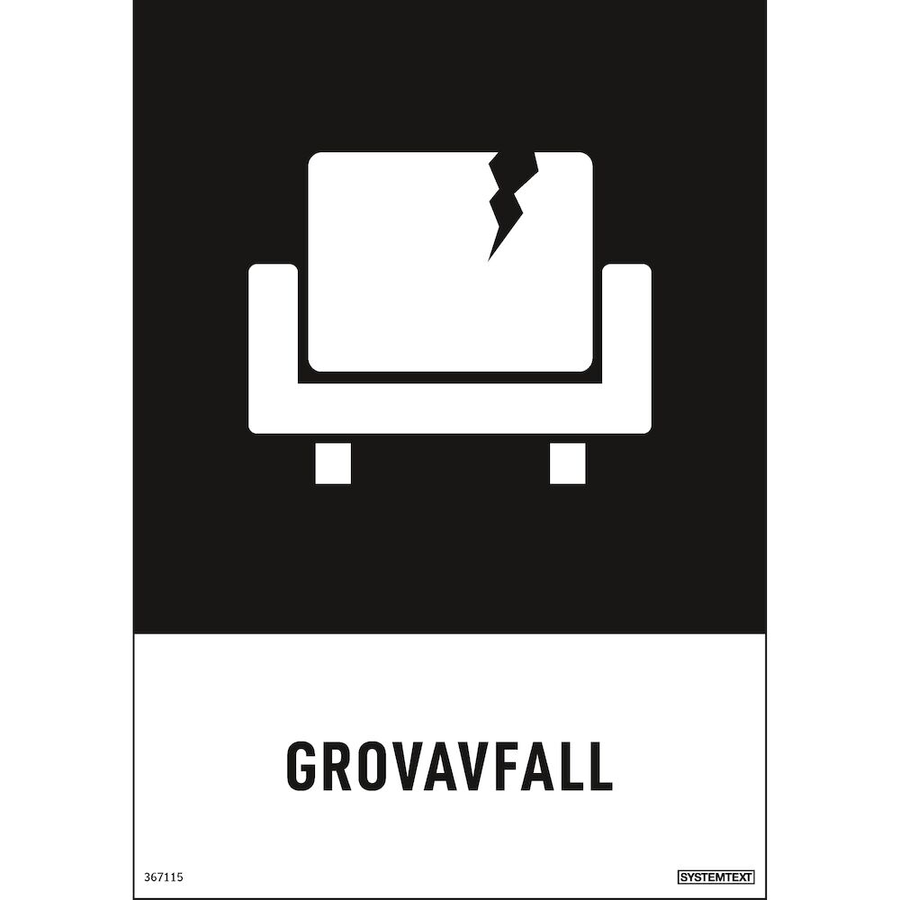 Grovavfall - Återvinningsdekaler - 148x210 mm